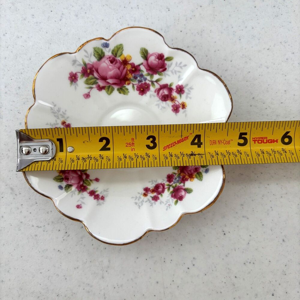 Royal Stuart Spencer Stevenson Pink Floral Dainty Teacup Saucer England Set of 2 - Picture 8 of 9
